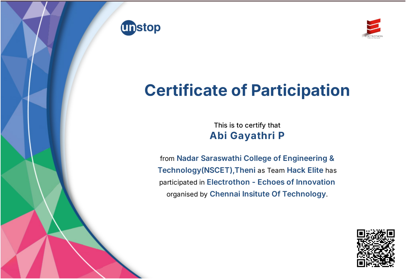 Hackathon Certificate